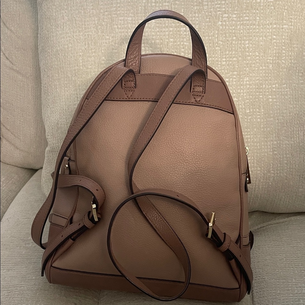 Michael Kors Rhea Medium Color-Block Pebbled Leather Backpack - Picture 2 of 10